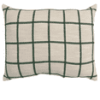 Mainstays Decorative Throw Pillow 14" x 20" Windowpane Green Rectangular Accent Cushion for Sofa or Bed
