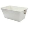 Better Homes & Gardens- White Large Rectangle Galvanized Tub, 21.96 IN L