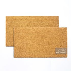 Pack of 2 Welcome Natural Coir Doormats Non Slip PVC Backing Indoor Outdoor Use for Home Office Patio & Entryway Decor Beige 30x17 inch