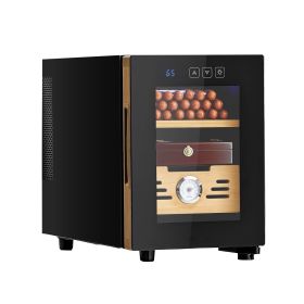 Electric Humidor, 16L, 100 Counts Electric Cigar Humidor Cabinet with Cooling Temperature Control, Spanish Cedar Wood Shelves & Drawers