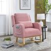 [Video] Welike 27.5 "W Modern Accent High Back Living Room Casual Armchair Rocker with One Lumbar Pillow, Two Side Pockets,Teddy.