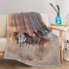 3D Horse Printed Flannel Throw Blanket for Girls Women Running Horse Throw Blanket Fleece Blankets with Horses on Them Flannel Blanket Cool Horse Soft