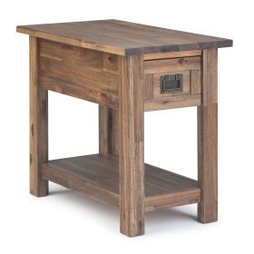 Monroe - Narrow Side Table - Rustic Natural Aged Brown