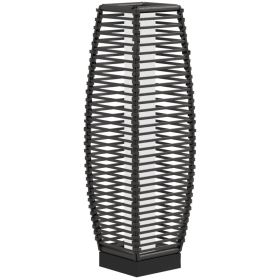 Solar Floor Lamp, Outdoor Rattan Garden Lantern Pathway Light & Decorative Driveway Lighting with Auto On/Off LED Lights for Porch, Yard, Lawn