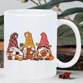 Rustic Fall Gnome and Soccer Ceramic Coffee Mug, 11 oz, Insulated, Reusable, Hand Wash Only, Perfect Gift for All