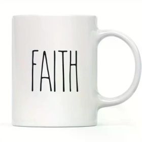 [Fast Arrival] Simple Rustic Farmhouse Kitchen Decor 11oz. Ceramic Coffee Tea Mug Gift, Faith, 1-Pack, Includes Gift Box,