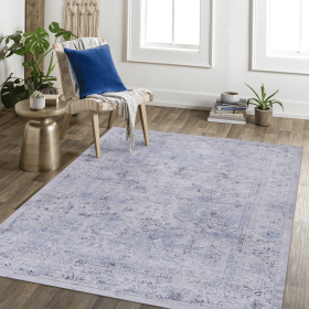 LOOM & LUXE 8x10 Area Rug, Washable Rug, Low-Pile, Non-Slip, Non-Shedding, Foldable, Kid & Pet Friendly - Area Rugs for living room, bedroom