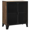 Storage Cabinets 2 pcs Rustic Brown 28.3"x14.2"x32.3" Metal and MDF