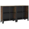 Storage Cabinets 2 pcs Rustic Brown 28.3"x14.2"x32.3" Metal and MDF