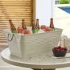 Better Homes & Gardens- White Large Rectangle Galvanized Tub, 21.96 IN L