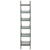 Farmhouse Foldable Reed Galvanized and Wood Ladder Planter 14.2" x 7.5" x 70.9"