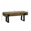 HOMCOM Garden Bench with Metal Legs, Rustic Wood Effect, Concrete Entryway Bench, for Patio, Park, Porch, Lawn, Natural/Black