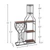 11-Bottle Floor Wine Rack,5 Tier Freestanding Wine Rack with Wine Glass Holder and Storage Shelves,for Home Bar,Living Room,Dining Room,Gift