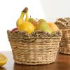 Water Hyacinth Woven Round Multi Use Kitchen and Bathroom 14" / 12" / 10" Basket Natural Brown