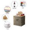 12 inch Foldable Cube Storage Bins Set of 6, Closet Organizers Bins and Storage Box for Toy Clothes-Brown