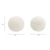 Luna 12" Round Sphere Accent Ball Throw Pillow, Ivory White Boucle