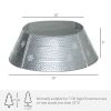 HOMCOM Christmas Tree Collar Steel Tree Ring Skirt Home Xmas Decoration with Snowflake Engraved, 26" Base, Silver