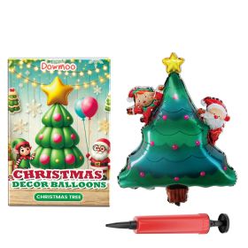 Dowmoo Christmas Balloon Balloon Standing Santa Claus Reindeer Christmas Tree Event Atmosphere Decoration (Option: 1set)