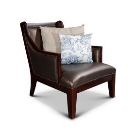 Leather Accent Chair (Color: as Pic)