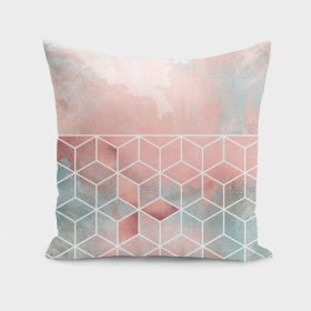 Rose Clouds And Cubes Cushion/Pillow (size: 20" x 20")