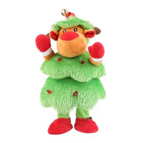 1Pc Penguin Or Elk Or Snowman Electric Dancing Singing Plush Toy Twisting Snowman Toy Talking Interactive Mimicking Funny Songs Wiggly Dance Kid Chris (Option: Elk)