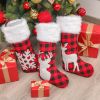 Christmas Decoration Embroidery Flower Plaid Christmas Socks Christmas Gift Bag Candy Bag Old Man Snowflake Gift Bag