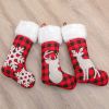 Christmas Decoration Embroidery Flower Plaid Christmas Socks Christmas Gift Bag Candy Bag Old Man Snowflake Gift Bag